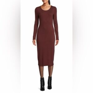 Marine Layer Women’s size Small Lexi Long Sleeve Midi Ribbed Sheath Dress